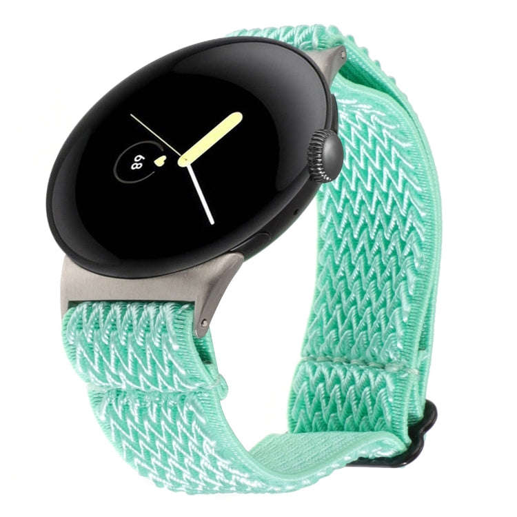 For Google Pixel Watch 2 / Pixel Watch 20mm Wave Braided Nylon Watch Band(Teal)