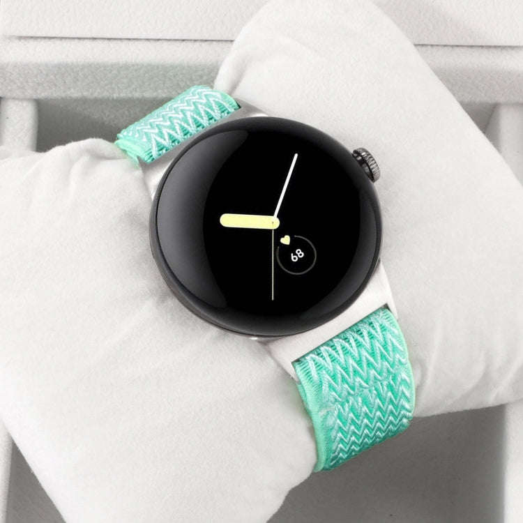 For Google Pixel Watch 2 / Pixel Watch 20mm Wave Braided Nylon Watch Band(Teal)
