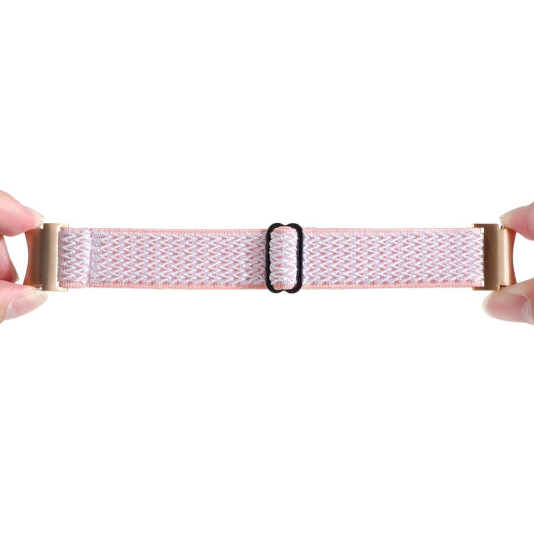 For Samsung Galaxy Watch6/6 Classic/5/5 Pro Wave Braided Nylon Watch Band(Pink)