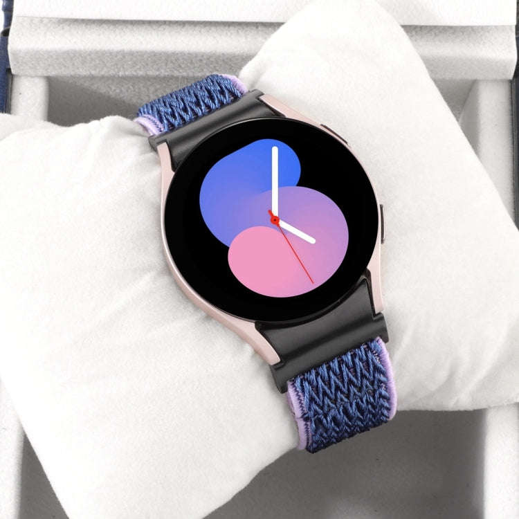 For Samsung Galaxy Watch6/6 Classic/5/5 Pro Wave Braided Nylon Watch Band(Midnight Blue)