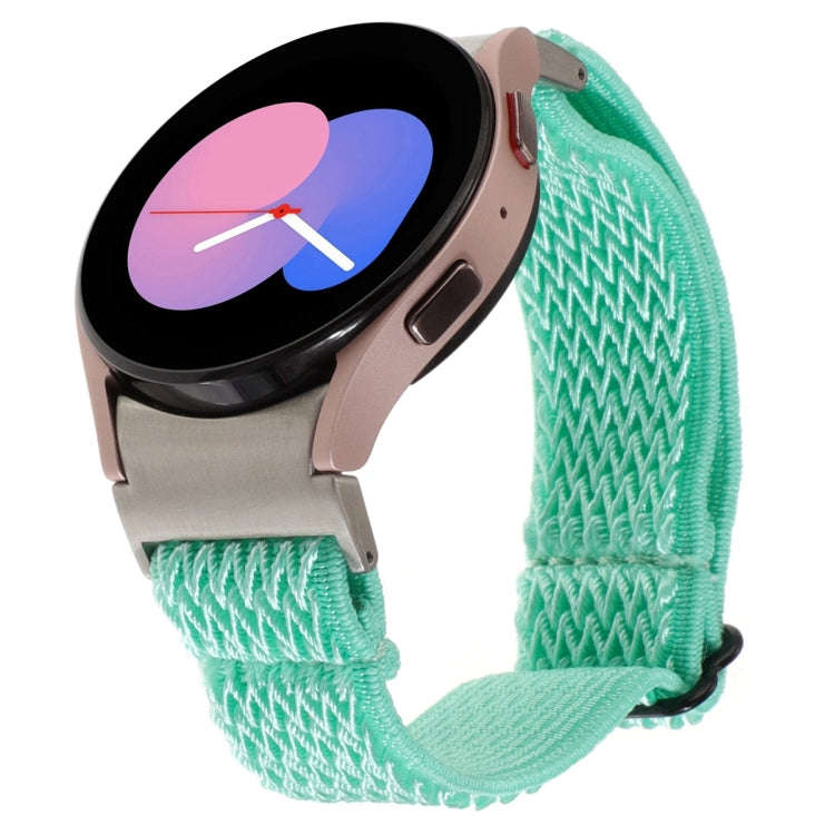 For Samsung Galaxy Watch6/6 Classic/5/5 Pro Wave Braided Nylon Watch Band(Mint Green)