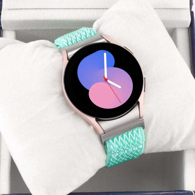 For Samsung Galaxy Watch6/6 Classic/5/5 Pro Wave Braided Nylon Watch Band(Mint Green)