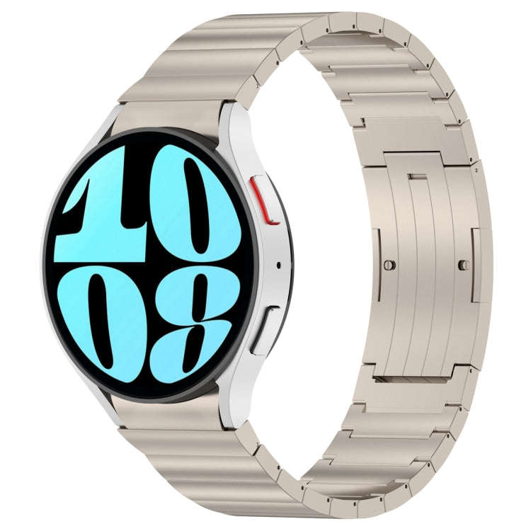 For Samsung Galaxy Watch6/6 Classic/5/5 Pro Button Style One-bead Metal Watch Band(Titanium Color)
