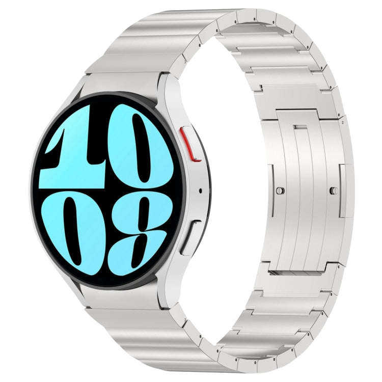 For Samsung Galaxy Watch6/6 Classic/5/5 Pro Button Style One-bead Metal Watch Band(Silver)