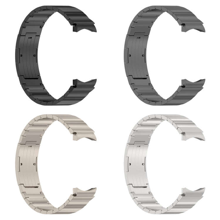 For Samsung Galaxy Watch6/6 Classic/5/5 Pro Button Style One-bead Metal Watch Band(Titanium Color)