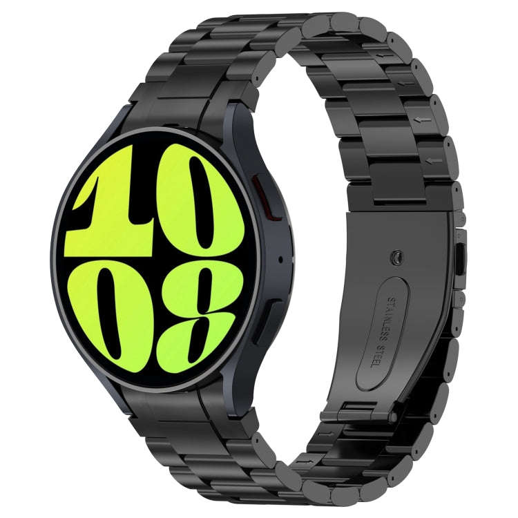 For Samsung Galaxy Watch6/6 Classic/5/5 Pro Button Style Three-bead Metal Watch Band(Black)
