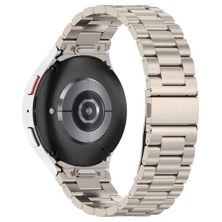 For Samsung Galaxy Watch6/6 Classic/5/5 Pro Button Style Three-bead Metal Watch Band(Titanium Color)