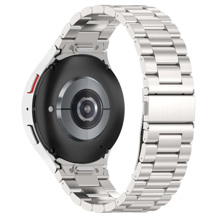For Samsung Galaxy Watch6/6 Classic/5/5 Pro Button Style Three-bead Metal Watch Band(Silver)