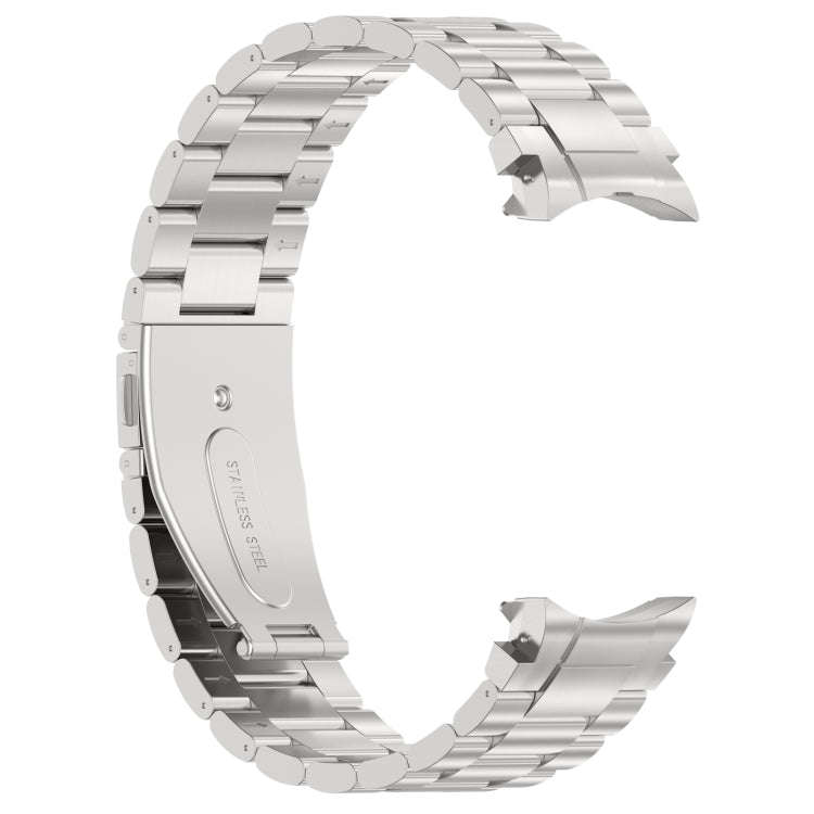 For Samsung Galaxy Watch6/6 Classic/5/5 Pro Button Style Three-bead Metal Watch Band(Silver)