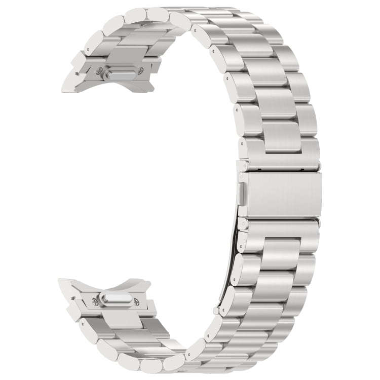 For Samsung Galaxy Watch6/6 Classic/5/5 Pro Button Style Three-bead Metal Watch Band(Silver)