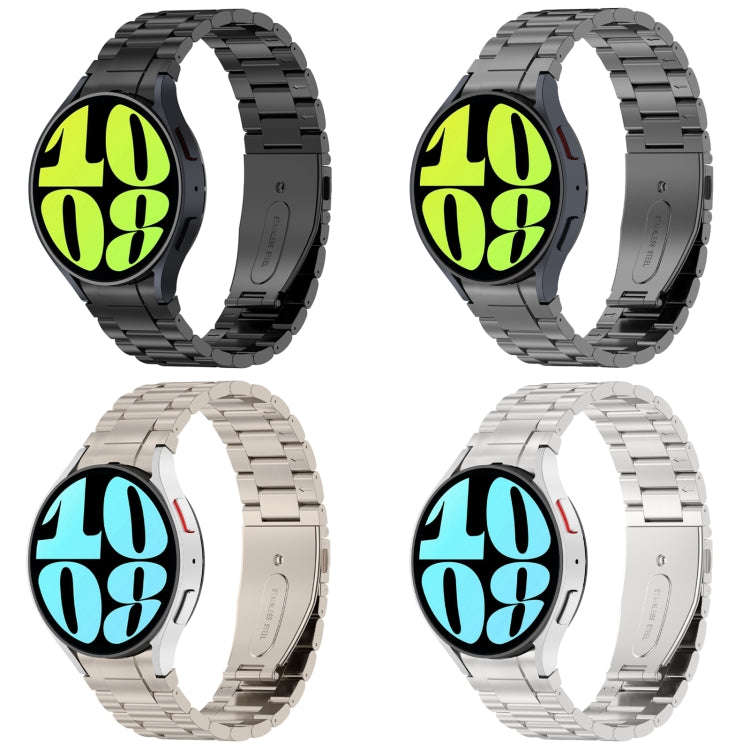 For Samsung Galaxy Watch6/6 Classic/5/5 Pro Button Style Three-bead Metal Watch Band(Titanium Color)