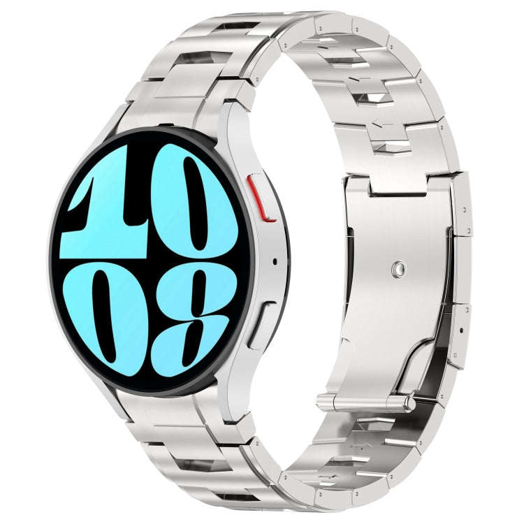 For Samsung Galaxy Watch6/6 Classic/5/5 Pro Button Style Titanium Steel Metal Watch Band(Silver)