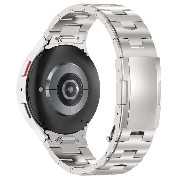 For Samsung Galaxy Watch6/6 Classic/5/5 Pro Button Style Titanium Steel Metal Watch Band(Silver)