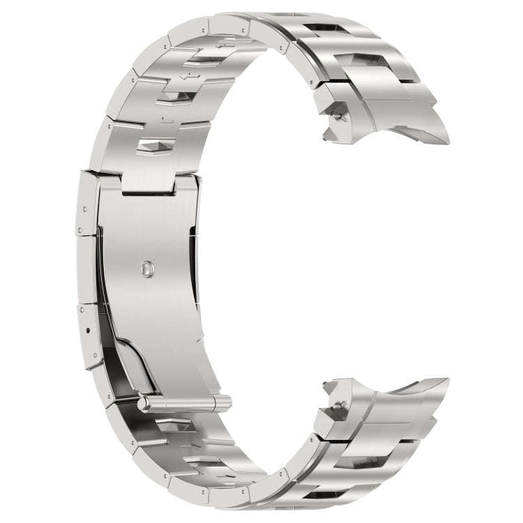 For Samsung Galaxy Watch6/6 Classic/5/5 Pro Button Style Titanium Steel Metal Watch Band(Silver)
