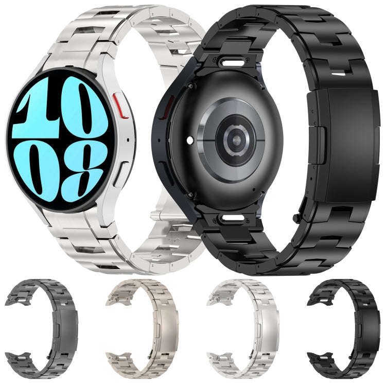 For Samsung Galaxy Watch6/6 Classic/5/5 Pro Button Style Titanium Steel Metal Watch Band(Black)