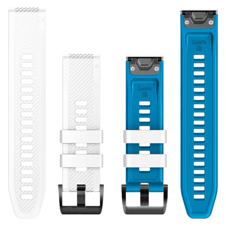 For Garmin Fenix 7X Twill Two Color Quick Release Silicone Watch Band(White Blue)