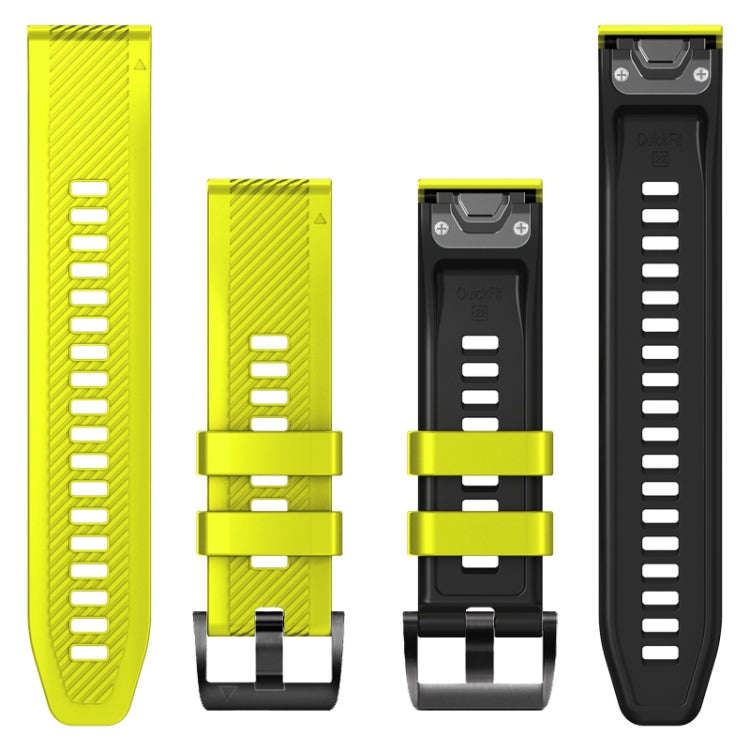 For Garmin Fenix 7 Twill Two Color Quick Release Silicone Watch Band(Lime Black)