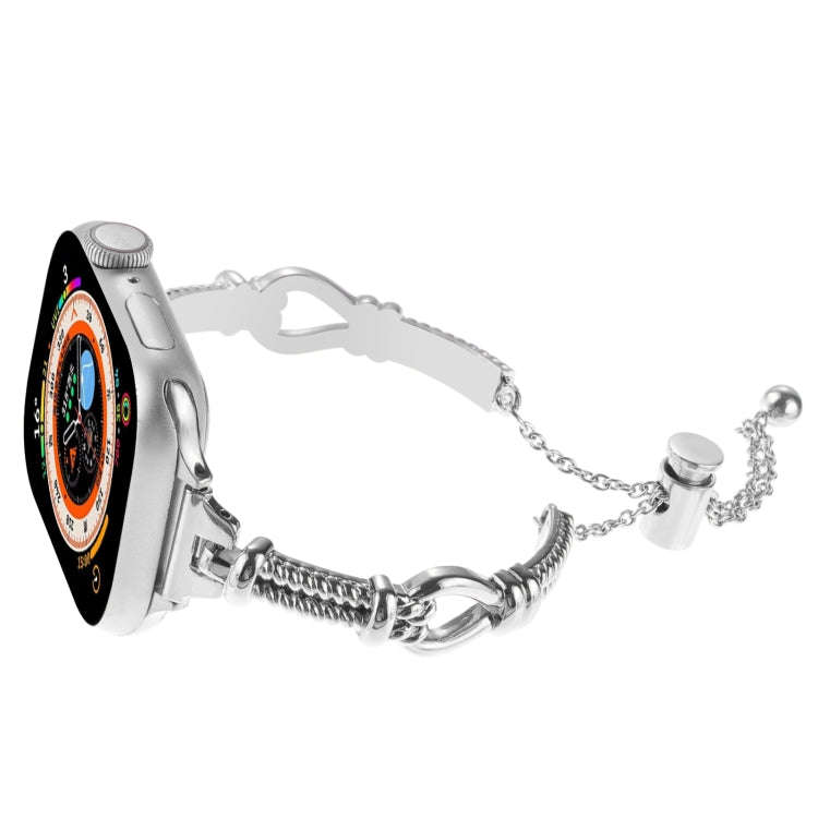 For Apple Watch Series 8 41mm Twist Metal Bracelet Chain Watch Band(Silver)