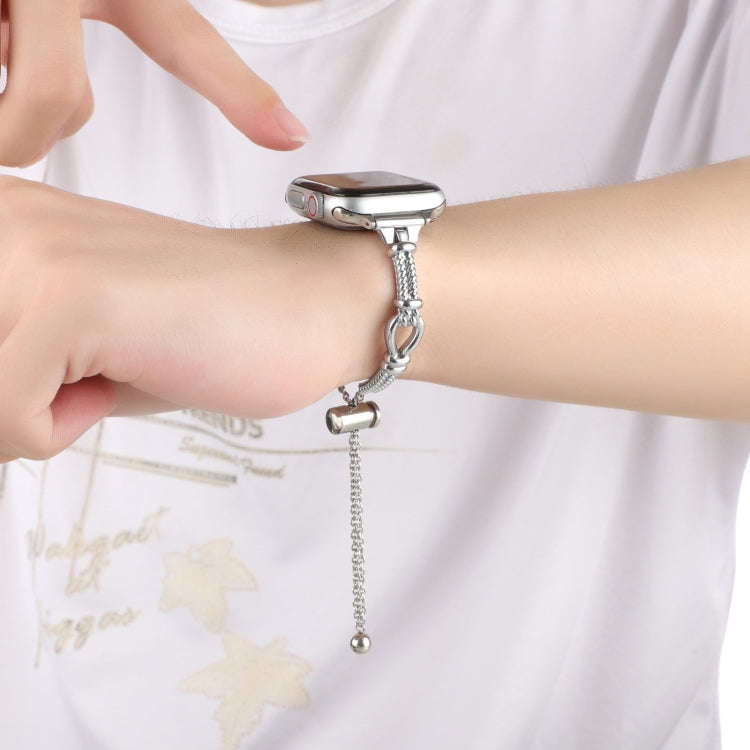 For Apple Watch Series 8 45mm Twist Metal Bracelet Chain Watch Band(Silver)