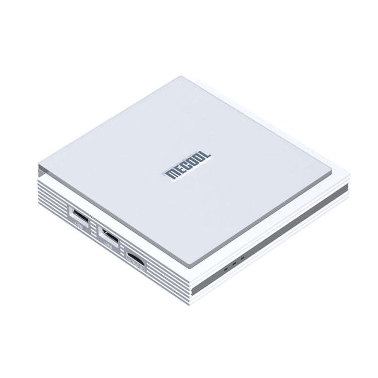 MECOOL KM2 Plus Android 11 Dual-band WiFi Smart Voice TV Box 4GB+32GB, UK Plug(White)