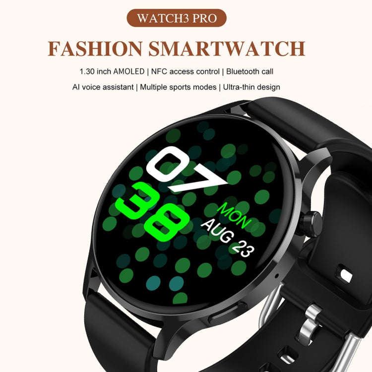 Watch3 Pro 1.3 inch AMOLED Screen Wireless Charging Smart Watch, Supports BT Call / NFC(Silver)