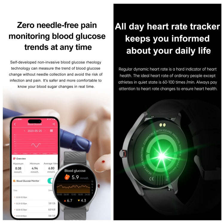 YK02 1.43 inch AMOLED Screen Smart Watch, BT Call / Heart Rate / Blood Pressure / Blood Oxygen(Blue)