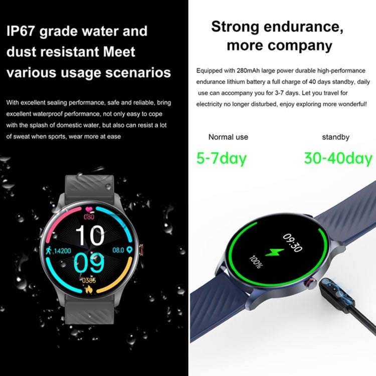 YK02 1.43 inch AMOLED Screen Smart Watch, BT Call / Heart Rate / Blood Pressure / Blood Oxygen(Bl...
