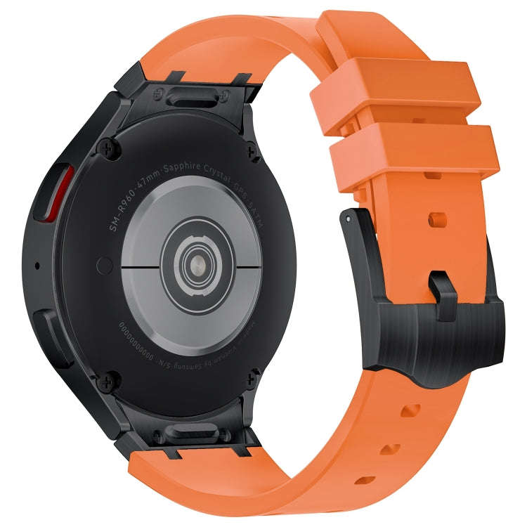 For Samsung Galaxy Watch 4 / 5 / 6 AP Series Liquid Silicone Watch Band(Black Orange)