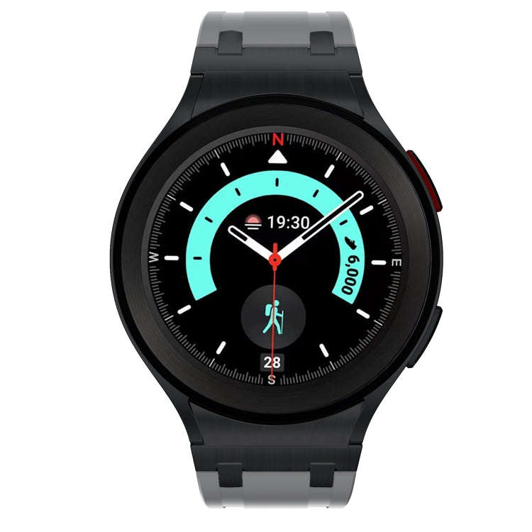 For Samsung Galaxy Watch 4 / 5 / 6 AP Series Liquid Silicone Watch Band(Black Grey)