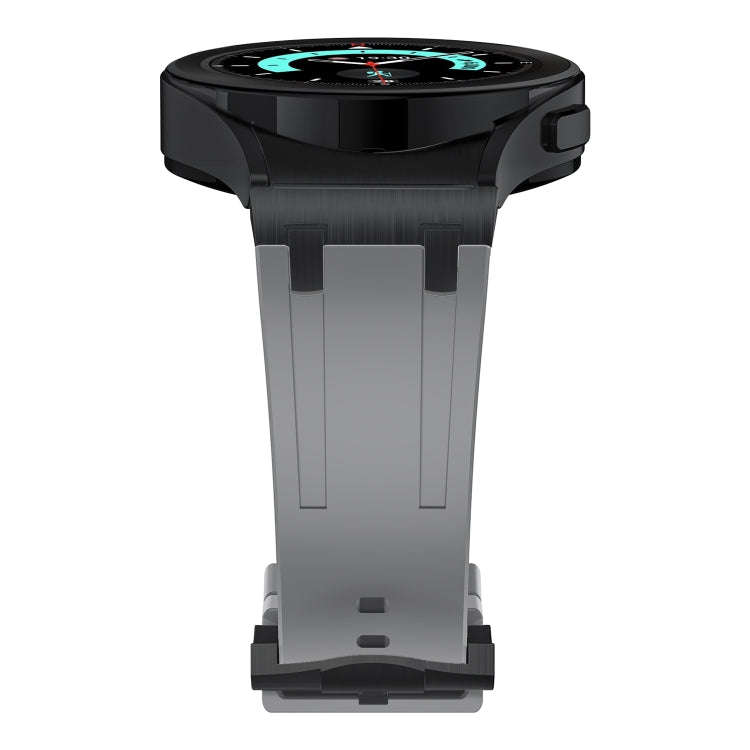 For Samsung Galaxy Watch 4 / 5 / 6 AP Series Liquid Silicone Watch Band(Black Grey)