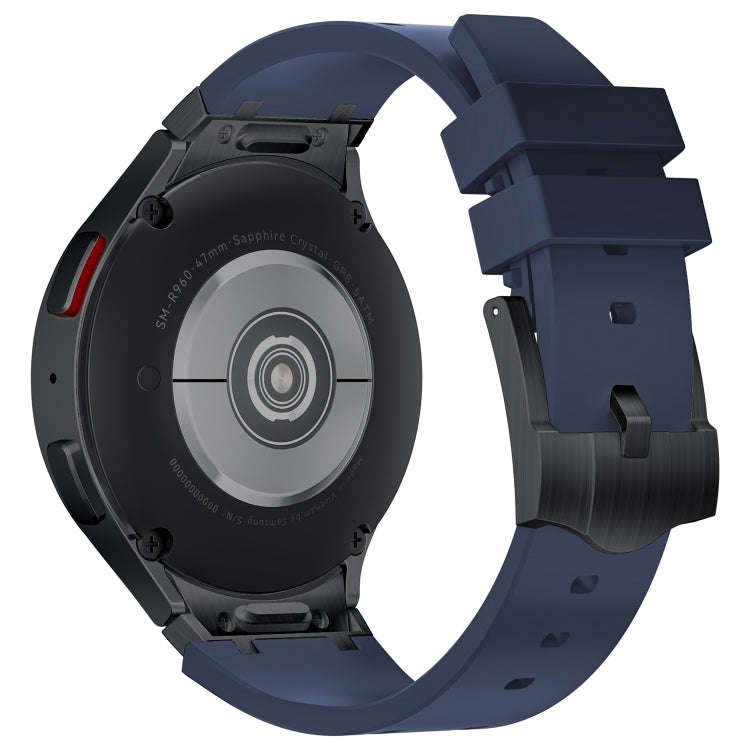 For Samsung Galaxy Watch 4 / 5 / 6 AP Series Liquid Silicone Watch Band(Black Blue)