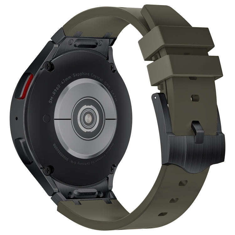 For Samsung Galaxy Watch 4 / 5 / 6 AP Series Liquid Silicone Watch Band(Black Green)