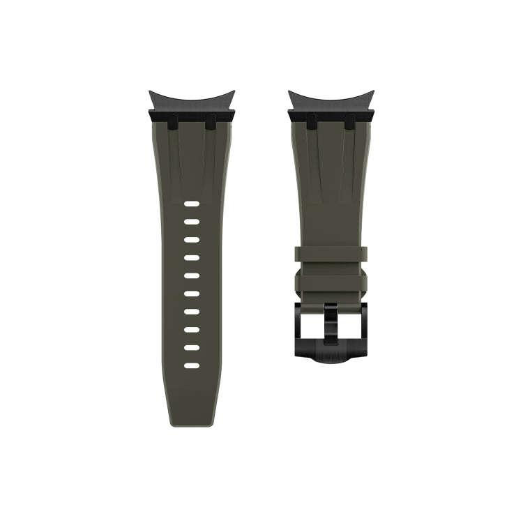 For Samsung Galaxy Watch 4 / 5 / 6 AP Series Liquid Silicone Watch Band(Black Green)