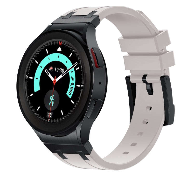 For Samsung Galaxy Watch 4 / 5 / 6 AP Series Liquid Silicone Watch Band(Black Starlight)