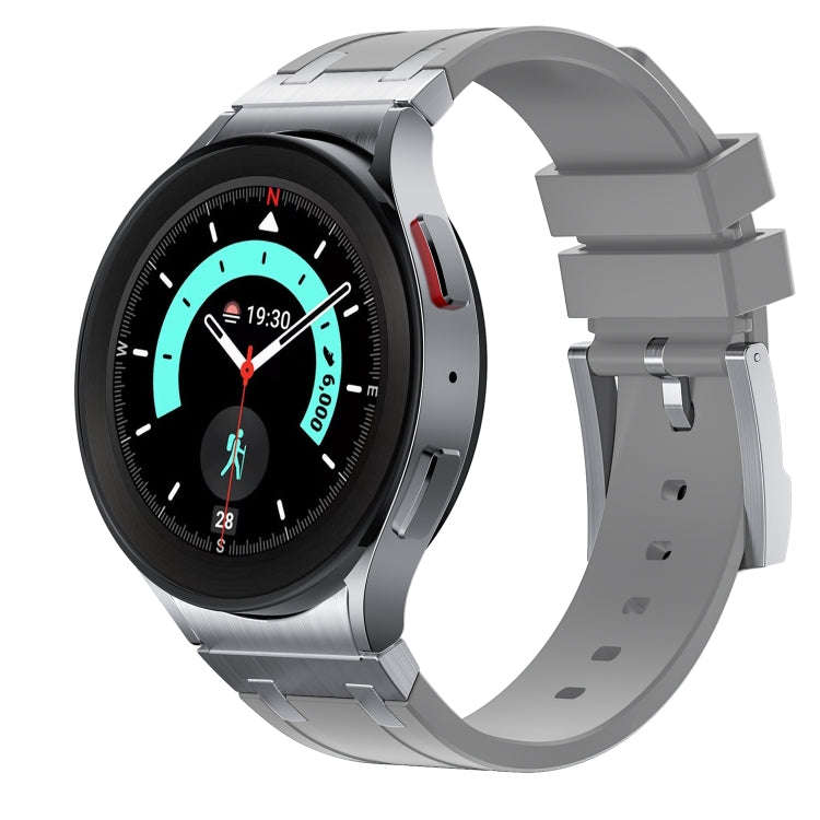 For Samsung Galaxy Watch 4 / 5 / 6 AP Series Liquid Silicone Watch Band(Silver Grey)