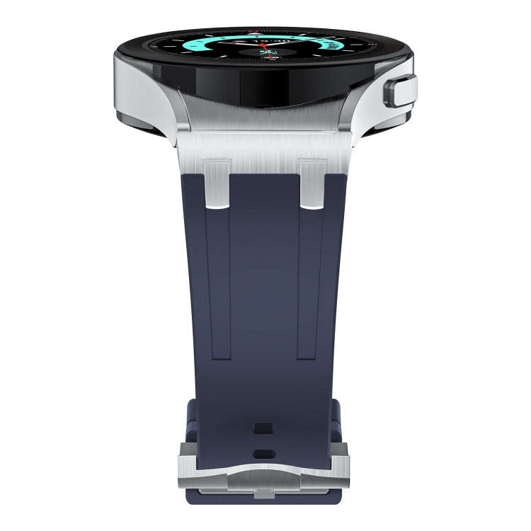 For Samsung Galaxy Watch 4 / 5 / 6 AP Series Liquid Silicone Watch Band(Silver Blue)