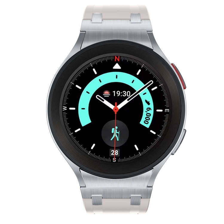 For Samsung Galaxy Watch 4 / 5 / 6 AP Series Liquid Silicone Watch Band(Silver Starlight)