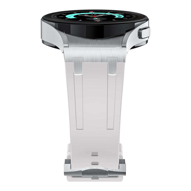 For Samsung Galaxy Watch 4 / 5 / 6 AP Series Liquid Silicone Watch Band(Silver Starlight)
