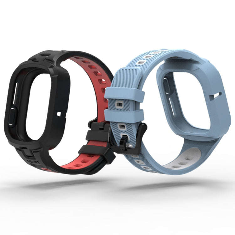 For Honor Watch 4 Two Color Integrated TPU Watch Band(Black Red)