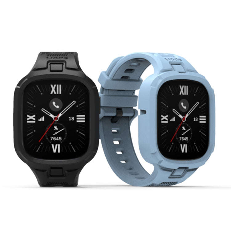 For Honor Watch 4 Solid Color Integrated TPU Watch Band(Black)