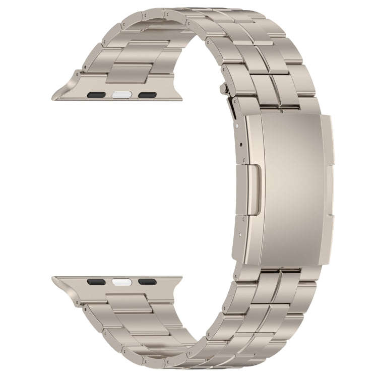 For Apple Watch Ultra 49mm Tortoise Buckle Titanium Steel Watch Band(Starlight)