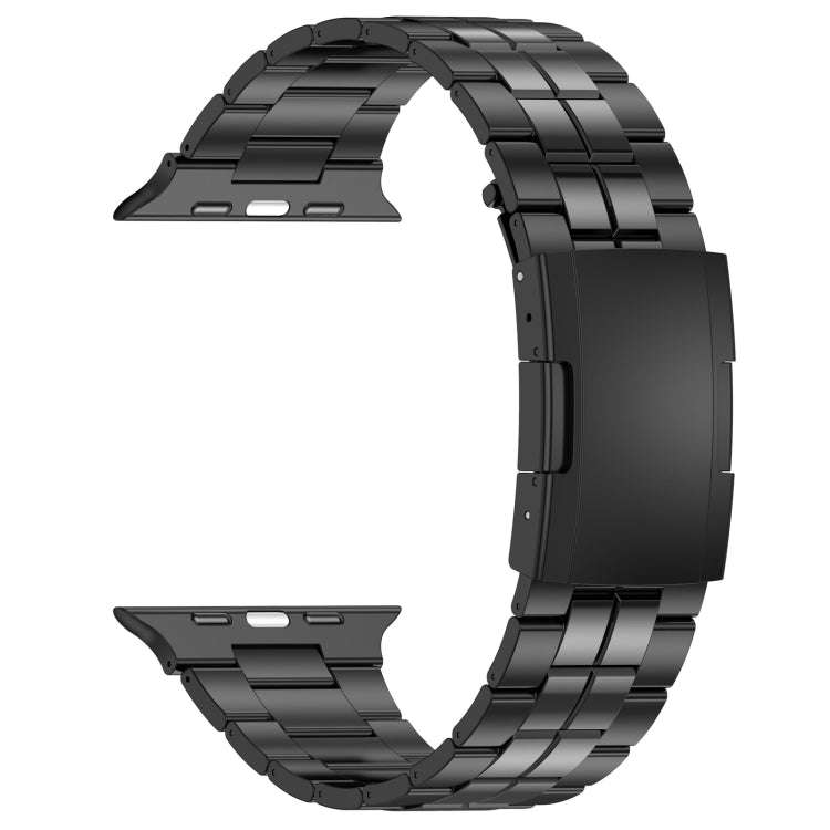 For Apple Watch Series 8 41mm Tortoise Buckle Titanium Steel Watch Band(Black)