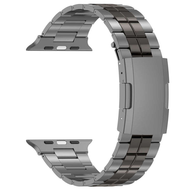 For Apple Watch Series 7 41mm Tortoise Buckle Titanium Steel Watch Band(Grey)