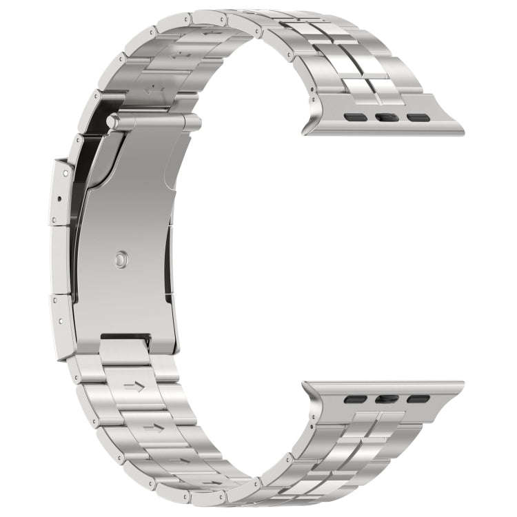 For Apple Watch 38mm Tortoise Buckle Titanium Steel Watch Band(Silver)