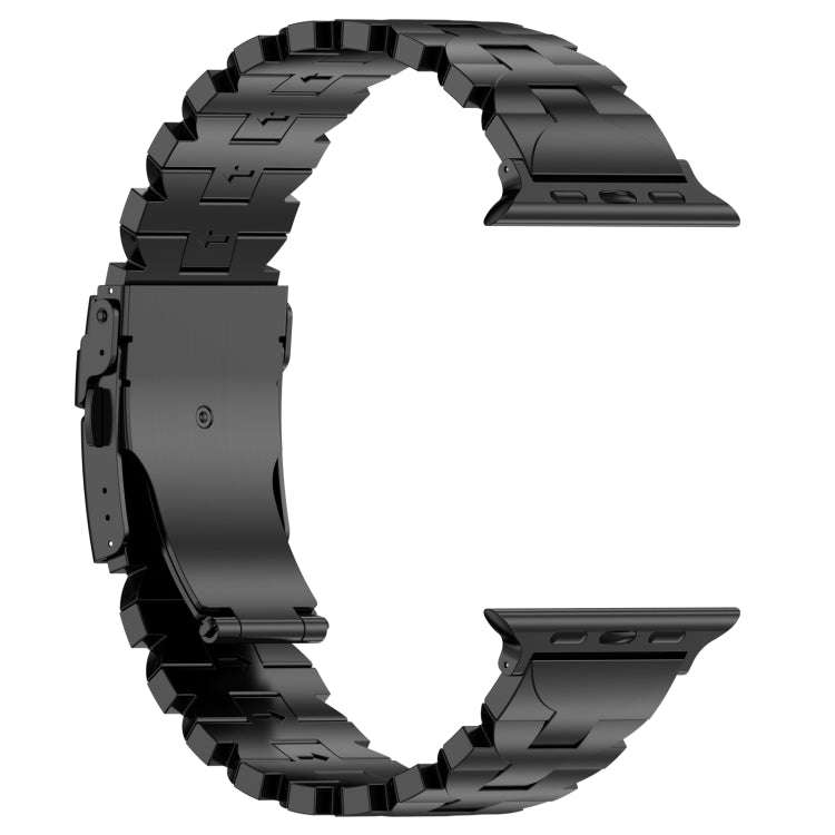For Apple Watch Series 2 42mm Butterfly Type Titanium Steel Watch Band(Black)