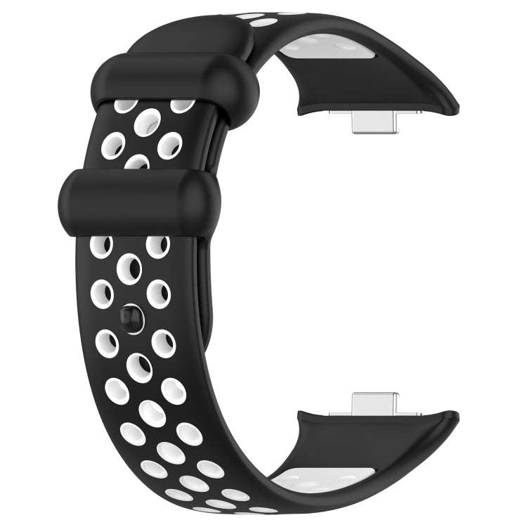For Redmi Watch 4 Two Color Silicone Sports Watch Band(Black White)