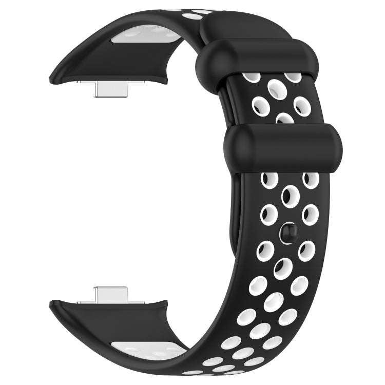 For Redmi Watch 4 Two Color Silicone Sports Watch Band(Black White)