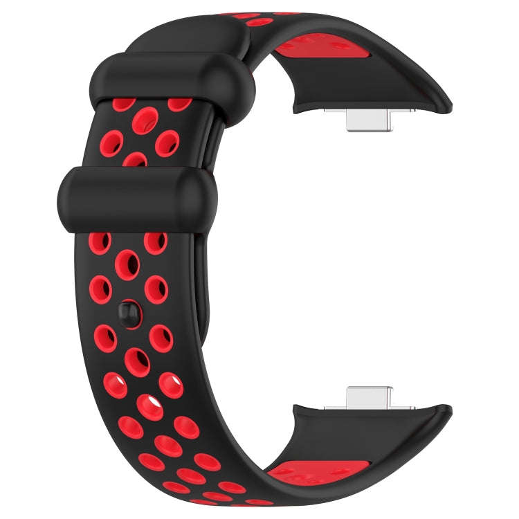 For Redmi Watch 4 Two Color Silicone Sports Watch Band(Black Red)