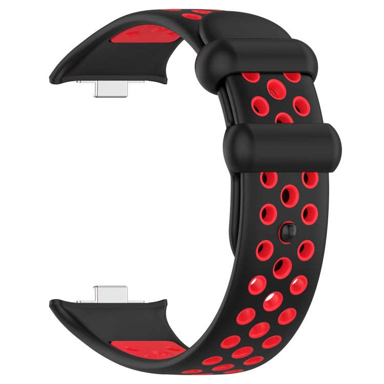 For Redmi Watch 4 Two Color Silicone Sports Watch Band(Black Red)