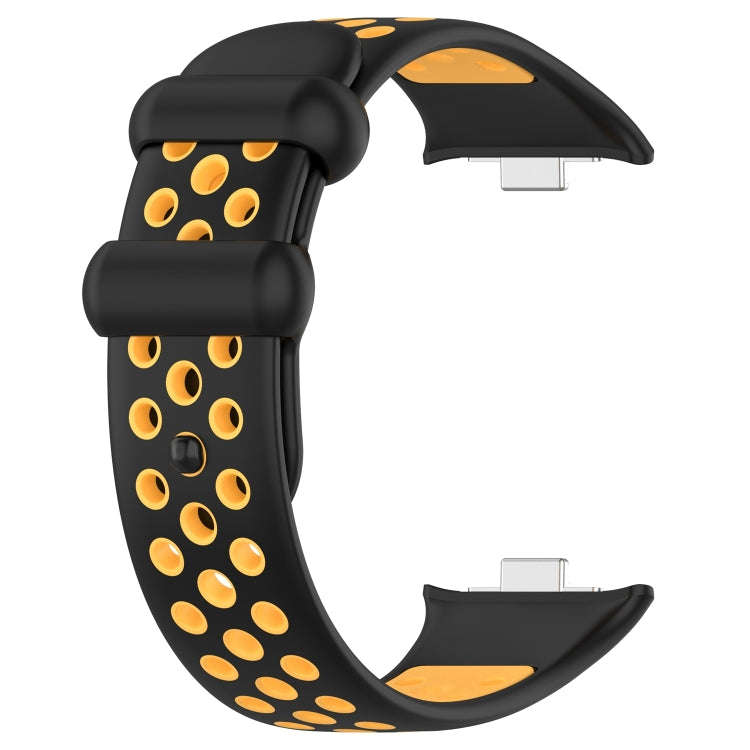 For Redmi Watch 4 Two Color Silicone Sports Watch Band(Black Yellow)